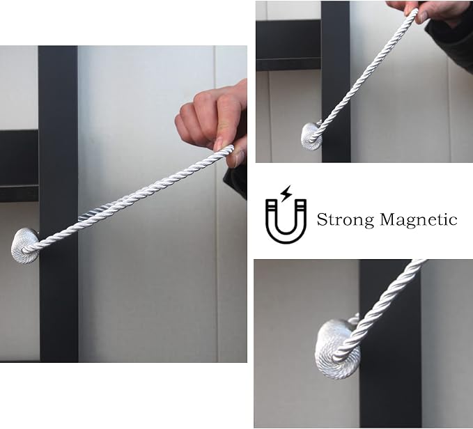 Magnetic Curtain Tiebacks 4 Pack White Curtain Rope Tieback Curtain Holders - Image 5
