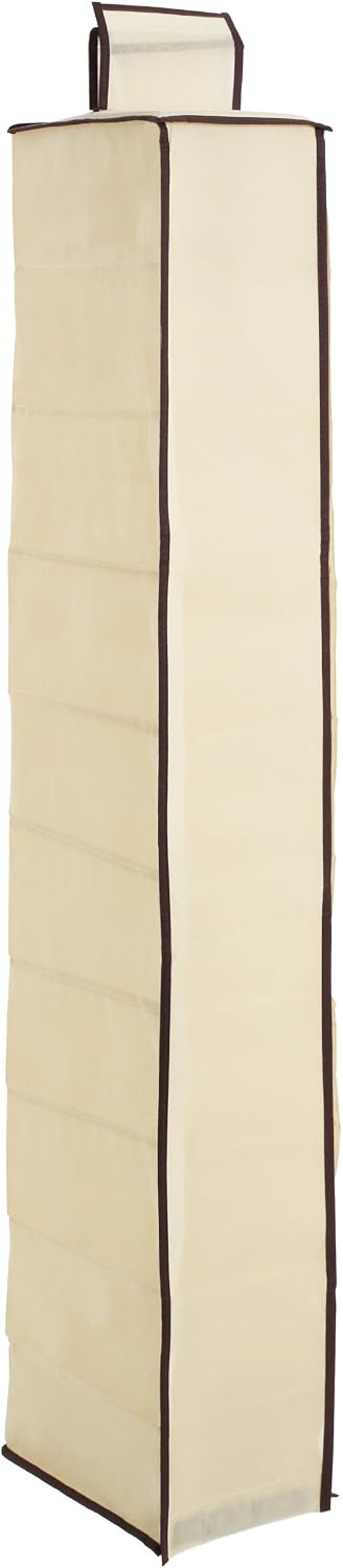 Premier Housewares Ten Section Hanging Shoe Organiser - 1 Piece, Cream,28 x 1...