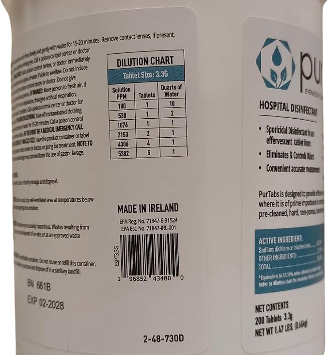 3.3 gram Sporicidal NaDCC Tablet Disinfectant - Image 7