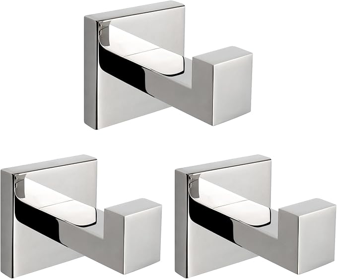 NearMoon Bath Towel Hooks -SUS304 Stainless Steel Square Clothes Robe Hooks by NearMoon