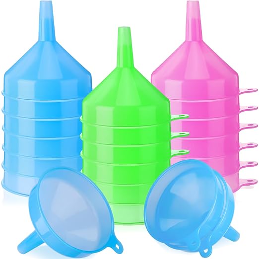 Honeydak 18 Pieces Multi-Purpose Plastic Funnels 4.7 Inch Wide Mouth Funnels by Honeydak