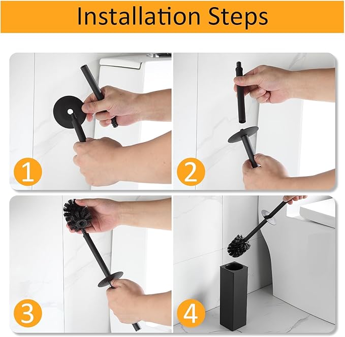 BGL Toilet Brush and Holder Set 2 Packs Aluminium Free Standing, Bathroom - Image 5