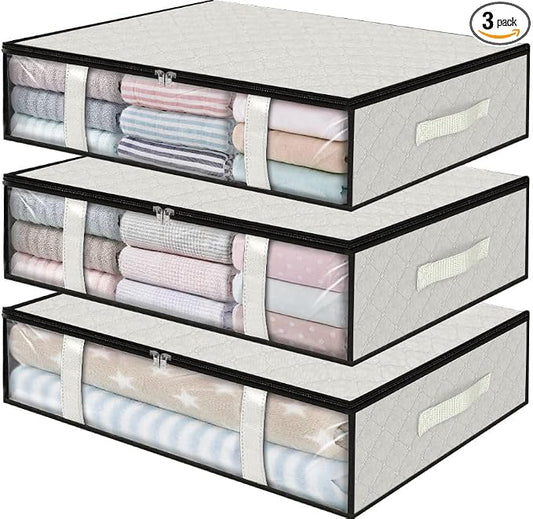 StorageRight Under Bed Storage Bins, Breathable Organizer by StorageRight