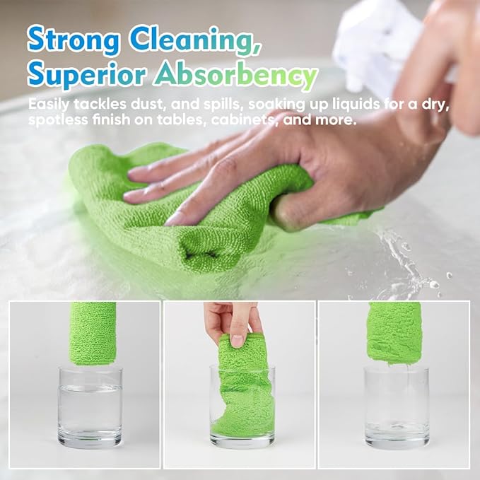 HOMEXCEL Microfiber Cleaning Cloth 20 Pack 11.5 x 11.5 Inch Microfiber Towels - Image 5
