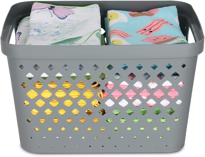 Glad Plastic Storage Basket Set, Value Pack of 6 | Open Storage Bins