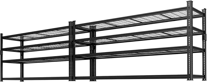 Storage Shelves Heavy Duty 2 PCS, 4-tier Adjustable Metal Industrial Utility by ROOMTEC