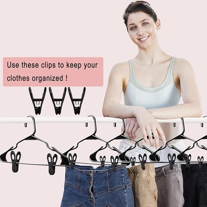 Black Hanger Clips 60 PCS, Finger Clips - Image 2