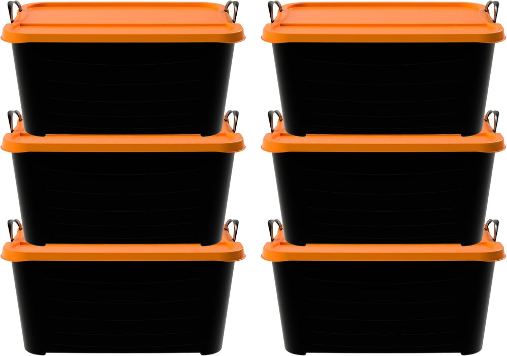 Life Story 6 Pack Heavy Duty Stackable Storage Bin, 55 Quart Home Organizer, ...