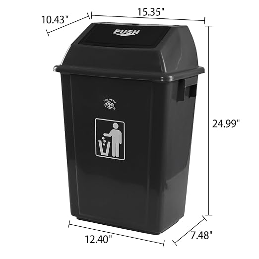 4-Pack 13 Gallon Plastic Swing Top Kitchen Trash Can, Garbage Bin - Image 2