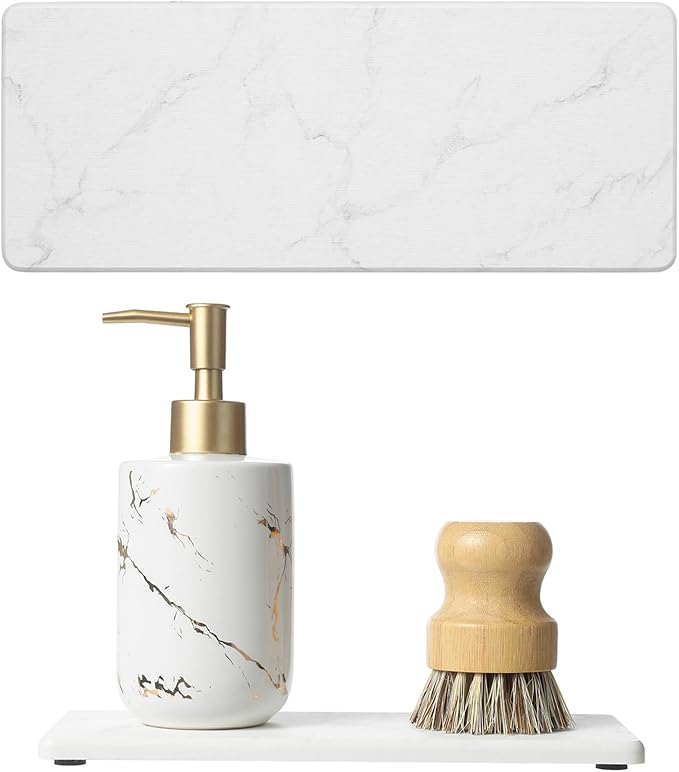 2PCS Diatomite Marble Tray Quick Drying Mat by Razborci