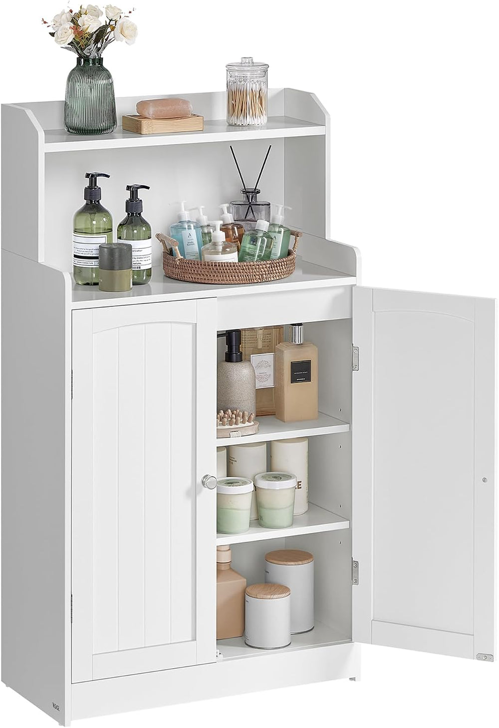 VASAGLE Tall Bathroom Storage Cabinet, Floor Cabinet with 2 Doors, 39.4" H