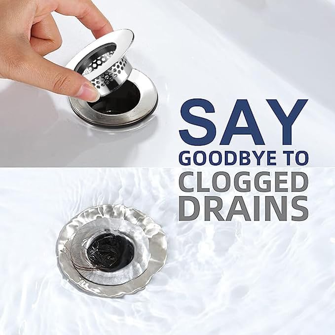 Bathroom Sink Strainer, Bathtub Drain Cover Lavatory Sink Drain Strainer Hair - Image 5