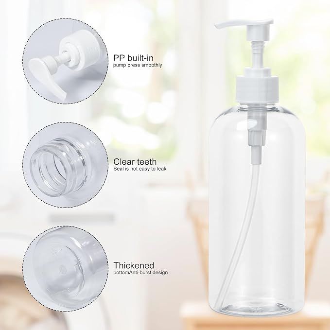 Yebeauty Pump Bottle Dispenser, 3 Pack 17oz/500ml Dish Lotion Soap Dispenser - Image 3
