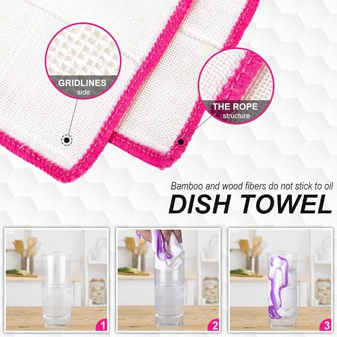 10-Piece Kitchen Dish Cloths Set, Reusable and Highly Absorbent Dishcloth Towels - Image 3