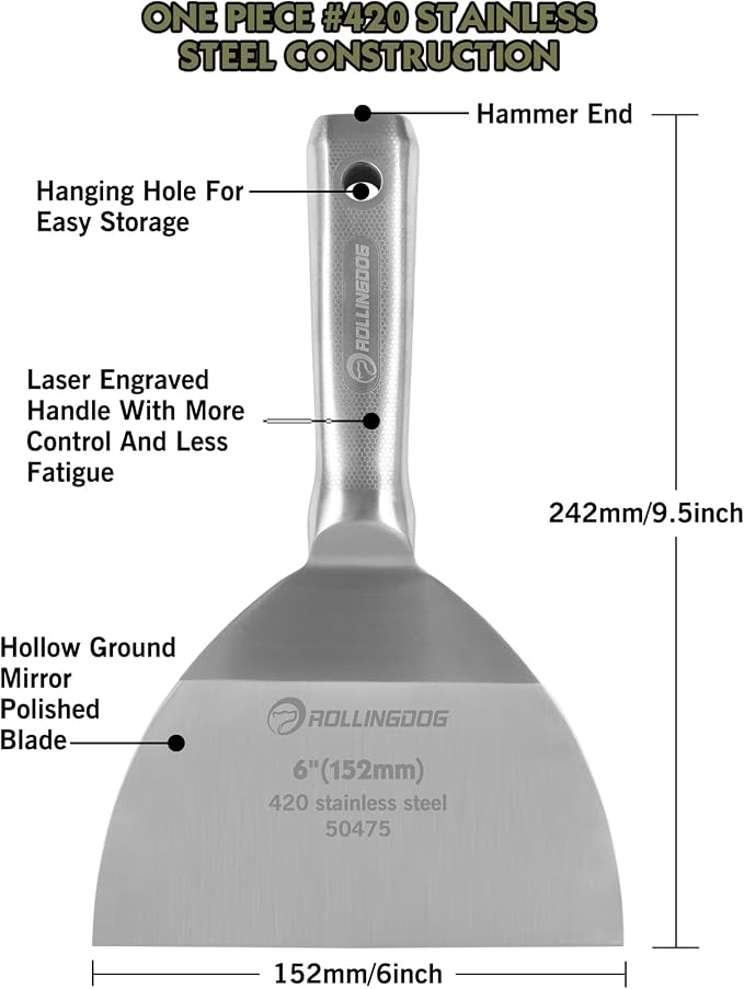 ROLLINGDOG 6 inch Putty Knife - Image 4