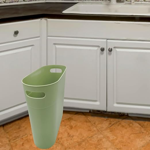 Small Trash Can Plastic Bathroom Wastebasket 3.2 Gallon Slim Garbage Container - Image 7