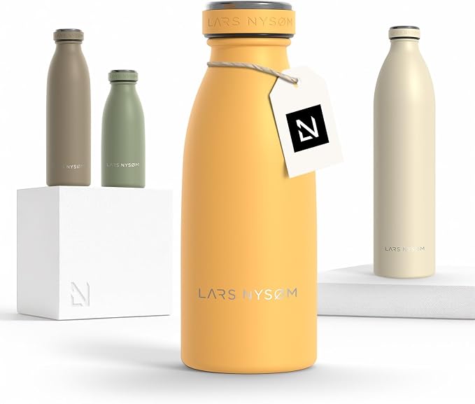 LARS NYSØM Stainless Steel Insulated Water Bottle 12oz 17oz 25oz 34oz 51oz | by LN