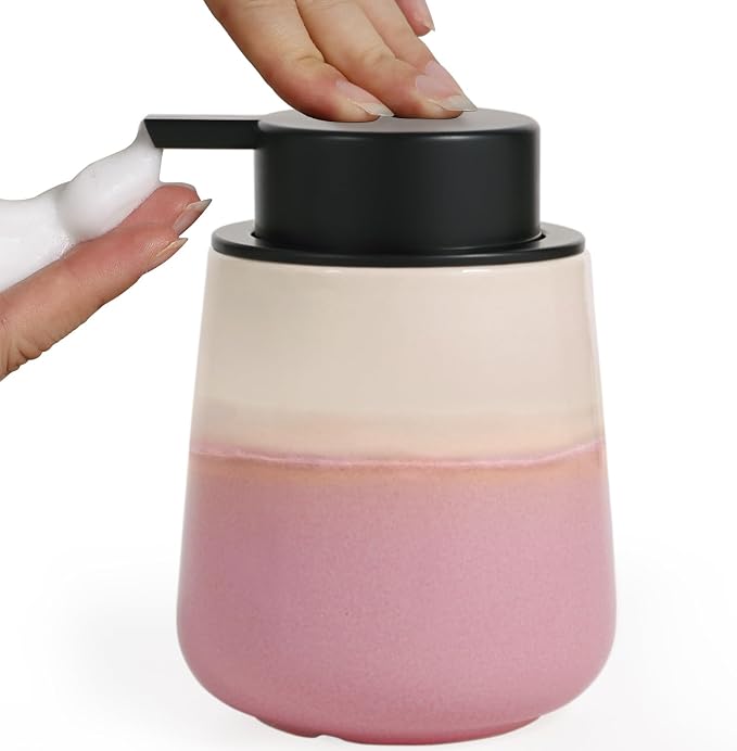 INGOFIN Ceramic Foaming Soap Dispenser - 12oz Foam Hand Soap Dispenser Bathroom by INGOFIN