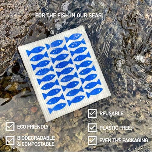 Nordhus Design Swedish Dishcloths, 5 Fish Cloths, Made in Sweden - Image 7