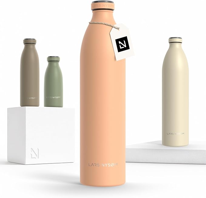 LARS NYSØM Stainless Steel Insulated XL Water Bottle 12oz 17oz 25oz 34oz 51oz | by LN