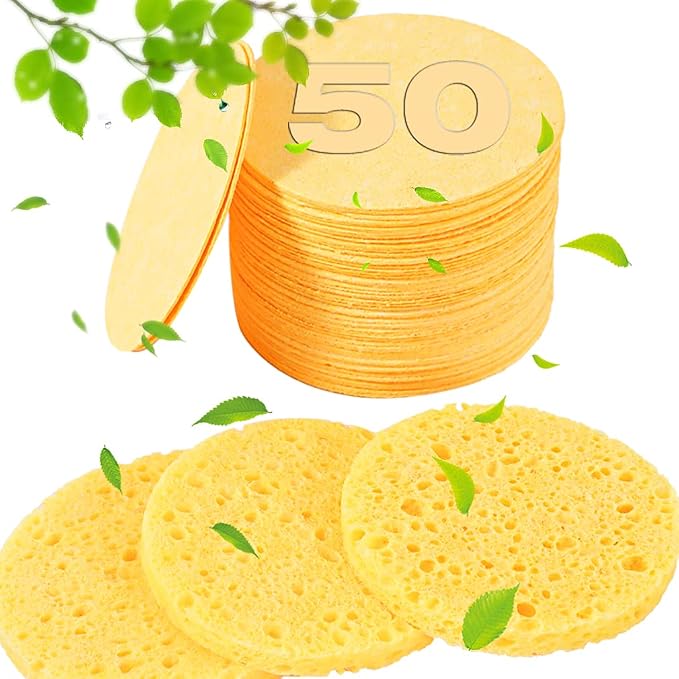 METUUTER 50 PCS Compressed Facial Sponges by METUUTER