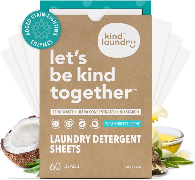 Kind Laundry Detergent Sheets Stain-Fighting Enzymes by KINDLAUNDRY