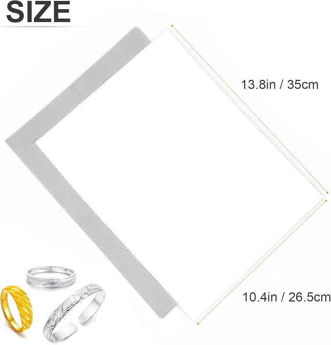 Jewelry Cleaning and Polishing Cloth, 100% Pure Cotton Silver Polishing Cloth - Image 7