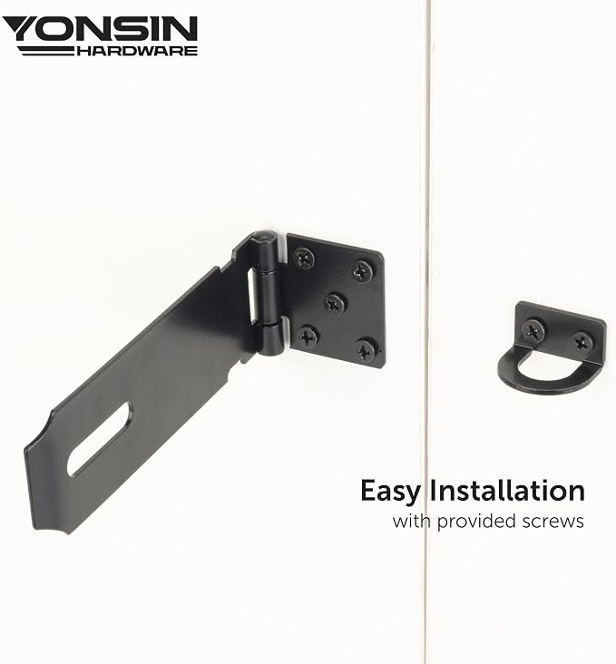 5" Door Padlock Safety Hasp Latch 2 Pcs, Door Hasp Clasp Lock Gate Shed Hasp - Image 3