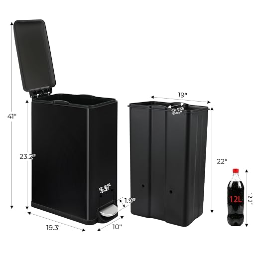 Arlopu 13.2 Gal Slim Kitchen Trash Can - Image 2