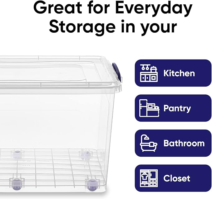 Superio Storage Bins with Lids, Stackable Totes, BPA Free, Odor Free, Organizer - Image 4