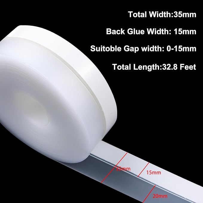 FOURGUN Silicone Weather Stripping Seal Door Tape 35 MM * 33FT Insulates - Image 2