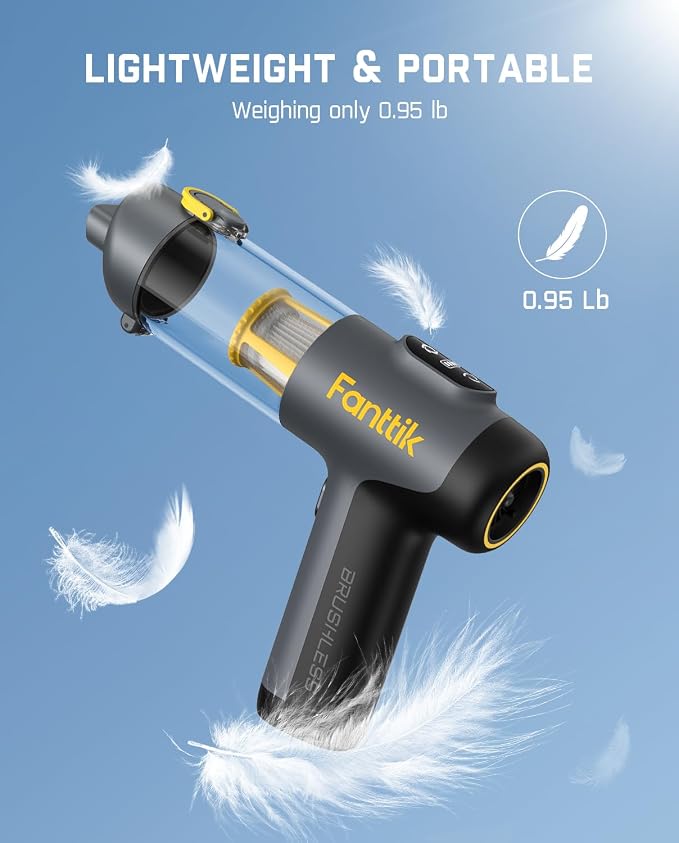 Fanttik Slim V9 Mix Car Vacuum, 4 in 1 Handheld Air Duster, 12000PA Suction - Image 7