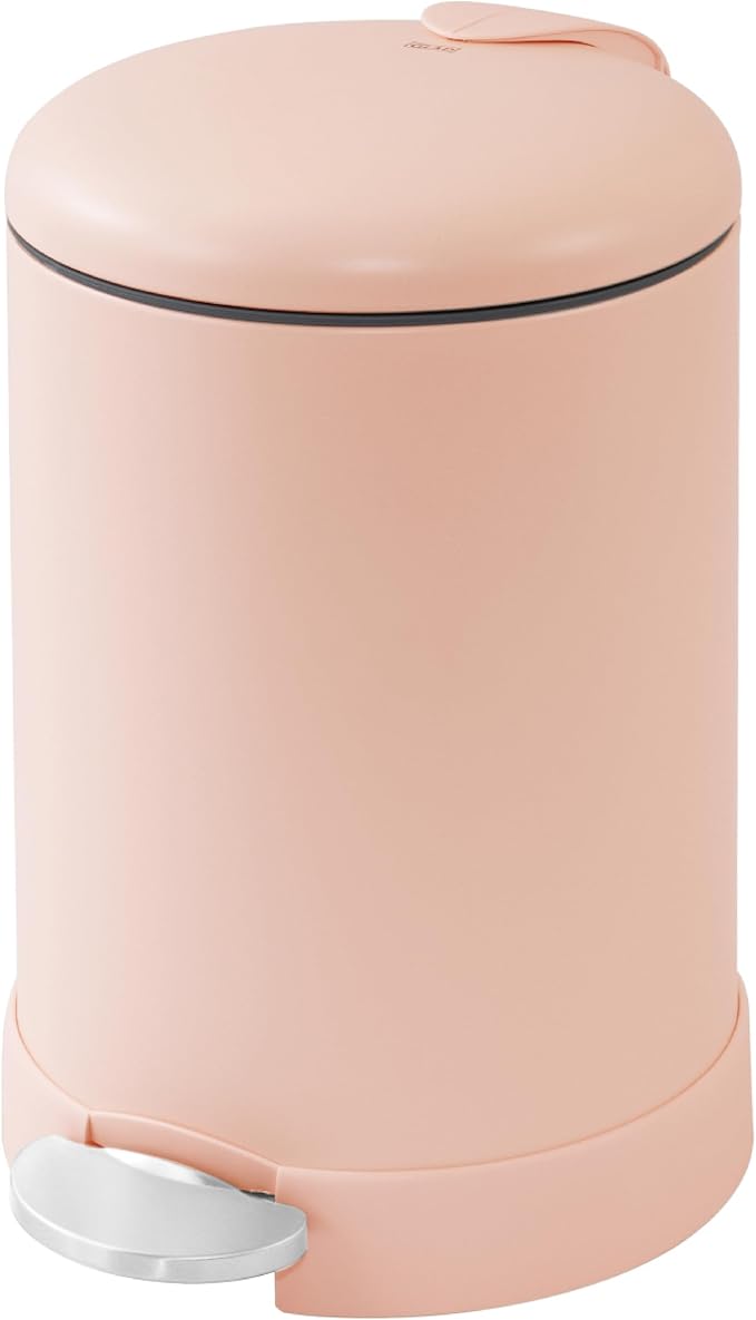Glad Small Trash Can, 1.2 Gallon | Round Stainless Steel Garbage Bin by GladTrashFoodStorage