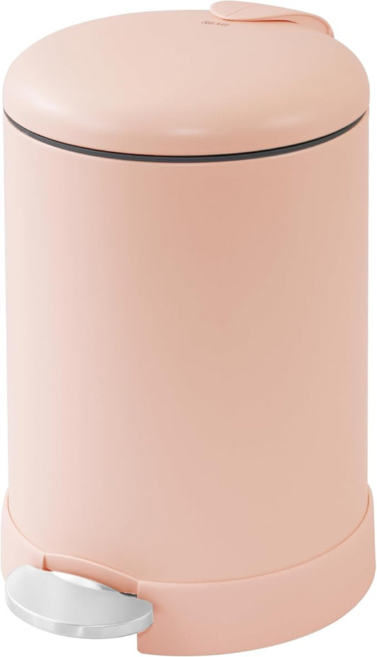 Glad Small Trash Can, 1.2 Gallon | Round Stainless Steel Garbage Bin by GladTrashFoodStorage