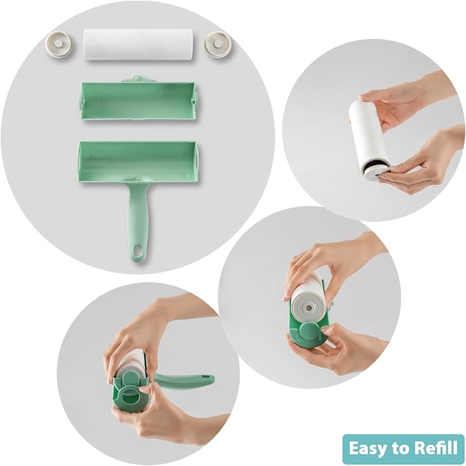 Large Lint Roller with Refills for Pet Hair Removal Extra Sticky 6.3 inch Wide - Image 6