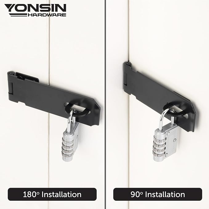 5" Door Padlock Safety Hasp Latch 2 Pcs, Door Hasp Clasp Lock Gate Shed Hasp - Image 4
