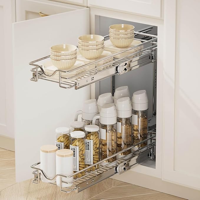 OCG 2 Tier Pull Out Cabinet Organizer, Pull Out Drawers