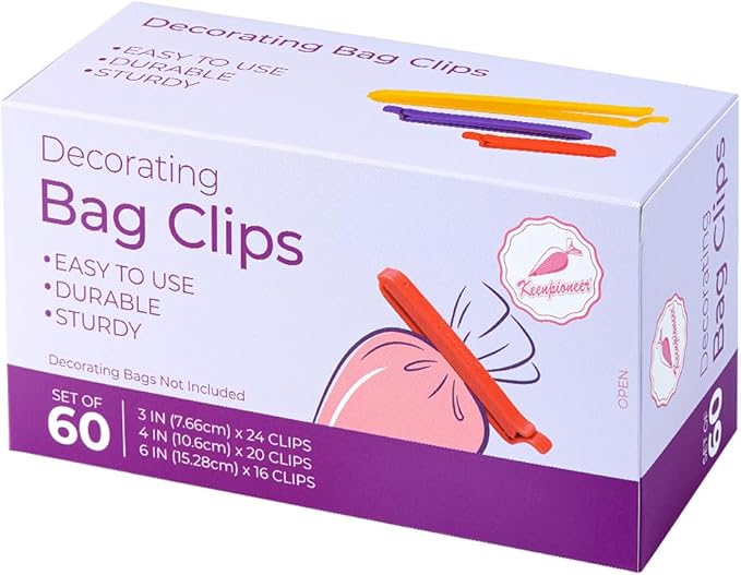Keenpioneer Decorating/Icing Bag Sealing Clips, 60 Pack, 4inch and 6inch long by Keenpioneer