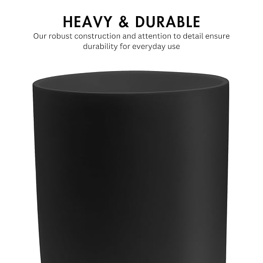 Matte Black Round Compact Trash Can Mini, 2 Gallons / 7.5L Garbage Bin - Image 3