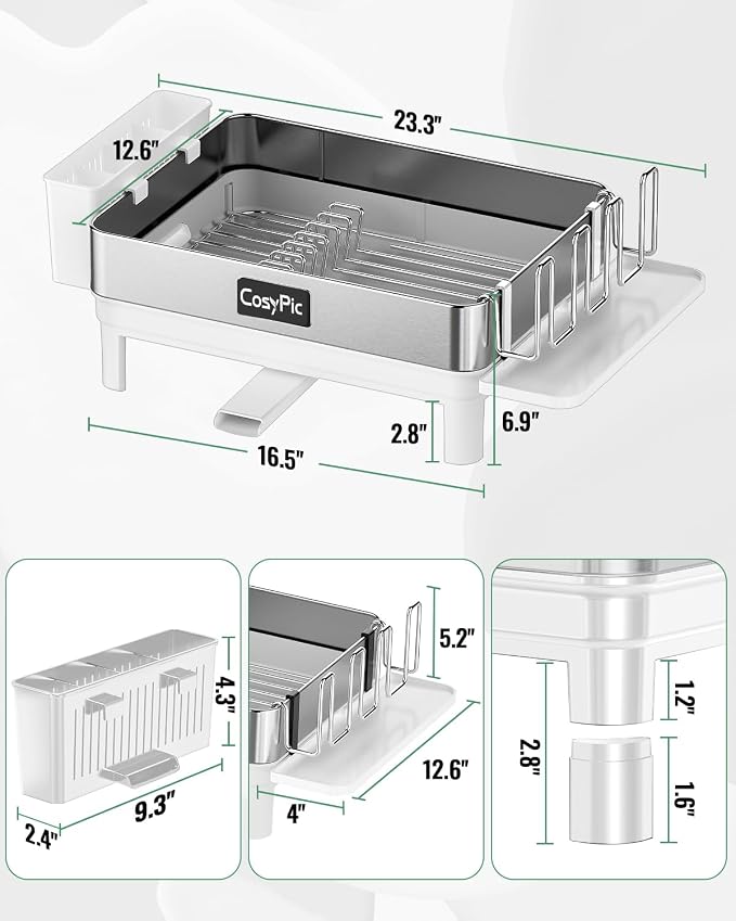 Dish Racks, Thicker Premium 304 Stainless Steel Dish Drying Rack - Image 7