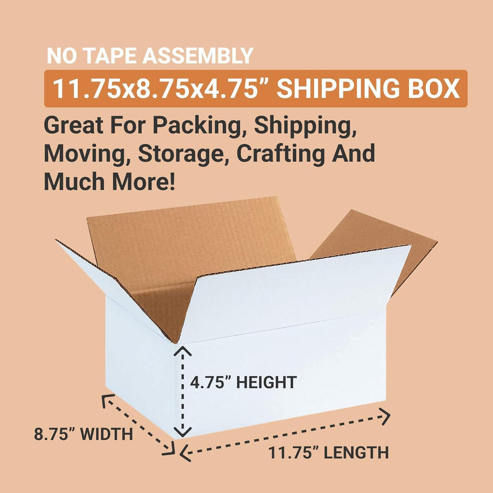 BOX USA Medium Boxes Holds 65 lbs, 17.25x11.25x6, 25-Pack