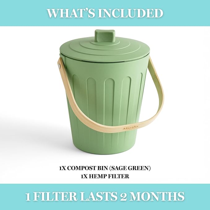 Martha Stewart Indoor Compost Bin | Countertop Composting Bucket - Image 4