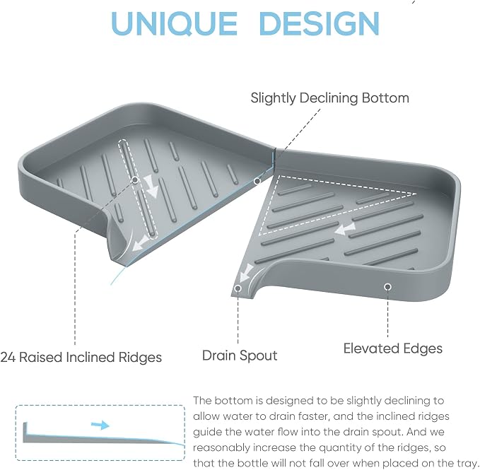 Kitchen Soap Tray, Kitchen Sink Tray Sponge Tray Kitchen Sponge Holder Self - Image 2