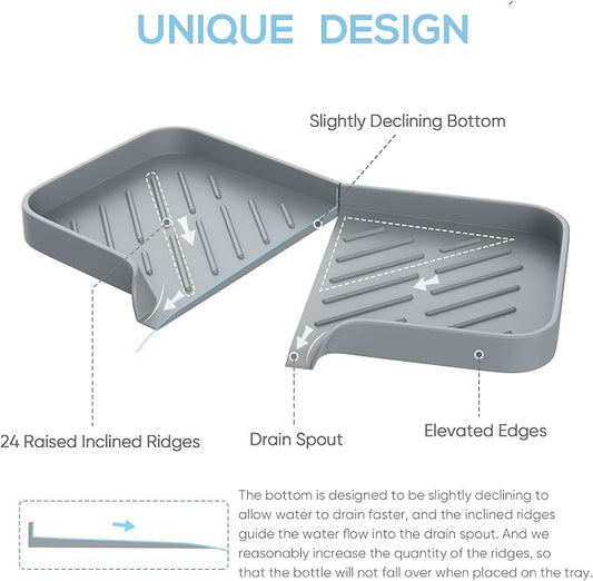 Kitchen Soap Tray, Kitchen Sink Tray Sponge Tray Kitchen Sponge Holder Self - Image 2
