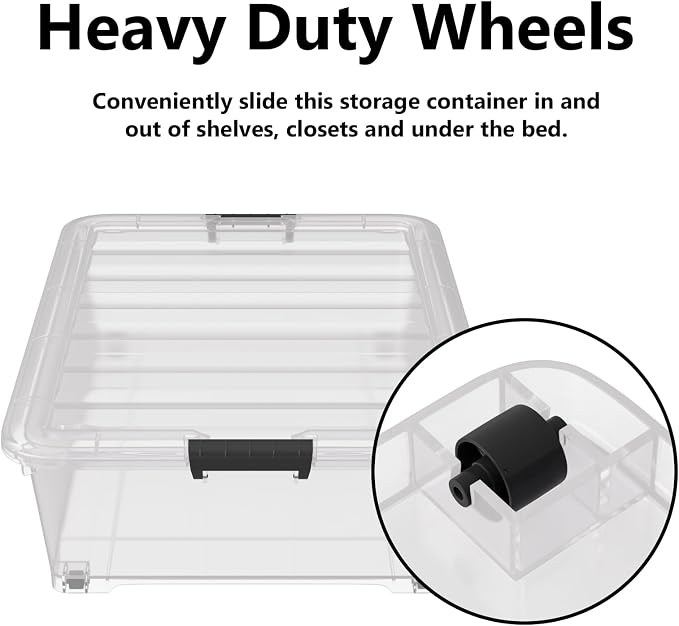50 Quart Multipurpose Under Bed Storage Container Bins - Image 5