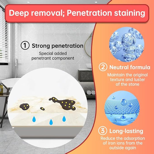 500ml Rust Stain Remover Neutral Metal Cleaner Marble Rust Remover - Image 2