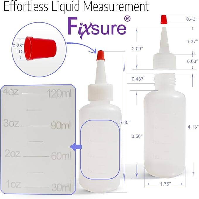 Plastic Squeeze Bottles with Red Tip Cap, 4 Oz Squirt Bottle - Image 4