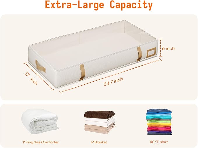 Vailando Under Bed Storage Containers, Foldable Storage Bins - Image 5