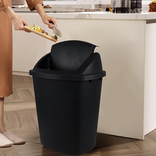 10 Gallon Black Swing Top Trash Cans - Image 5