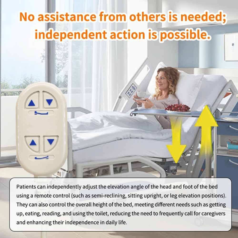 1115288 Bed Remote Controller for Invacare 5310IVC Semi Electric Homecare Bed, Replacement for Invacare 5310IVC Full Electric Homecare, Inclusion 6 Way 10-Pin Phone Style Connector, 2 Years Warranty